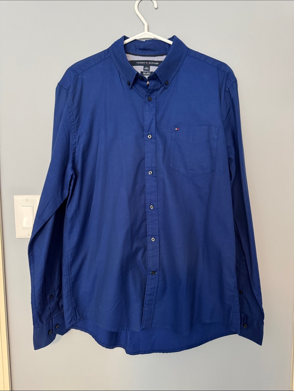 NWOT Tommy Hilfiger Men's Royal Blue Button-Down Dress Shirt